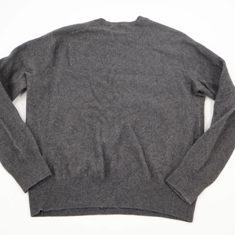 Banana Republic Merino Wool Sweater Mens L Grey Italian Yarn Crewneck J1101